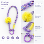 Hand‑Braided Cotton Wrist Strap Decorative Bag Key Phone Charm