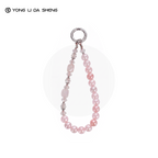 Pink Rose Quartz & Pink Chalcedony Beaded Phone Wrist Strap