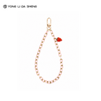 Cute Pink Enamel Chain Phone Wrist Strap