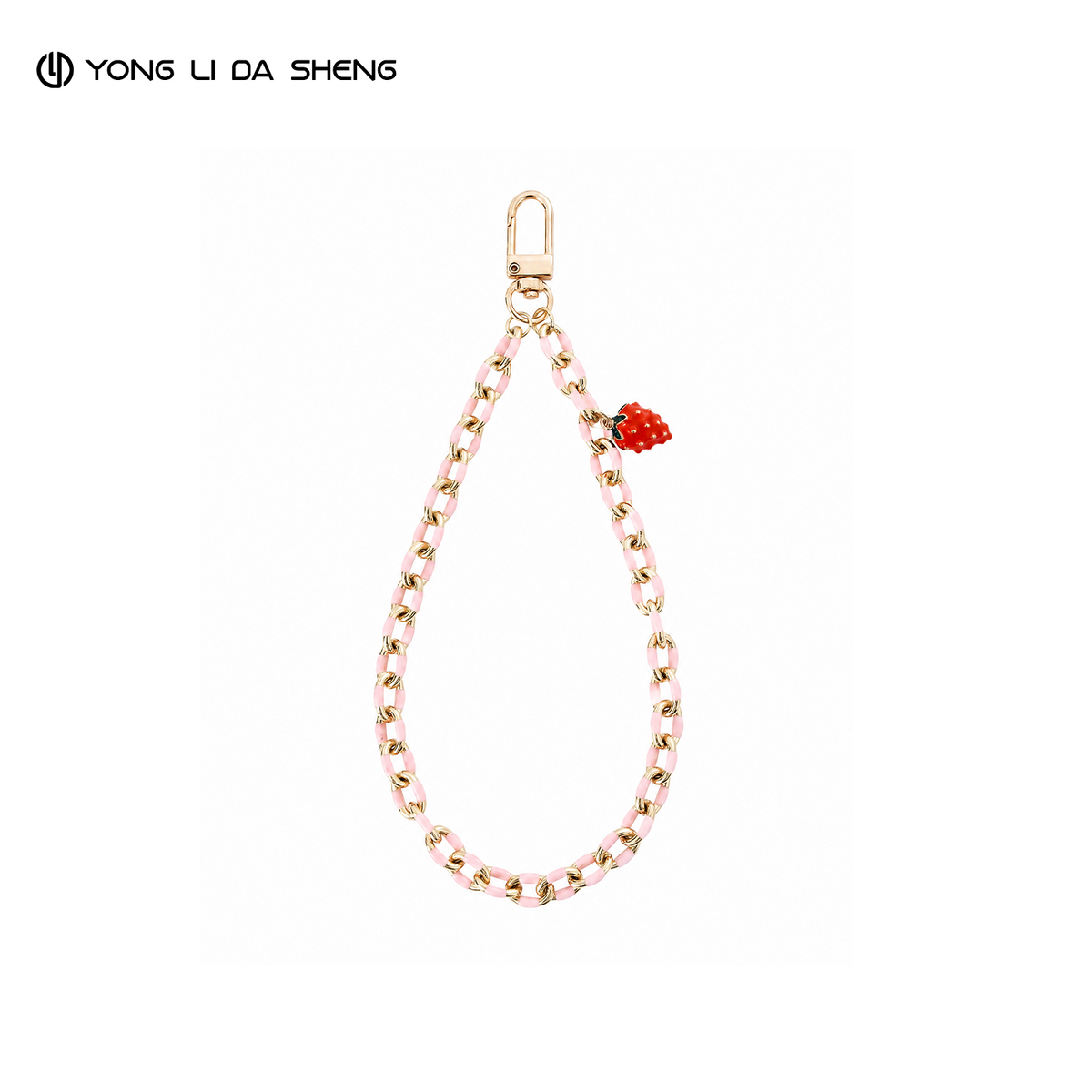 Cute Pink Enamel Chain Phone Wrist Strap