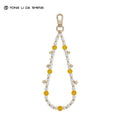 Yellow Agate & Pearl Beaded Phone Chain