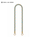 Multicolor Hand Woven Phone Lanyard with Gold Metal