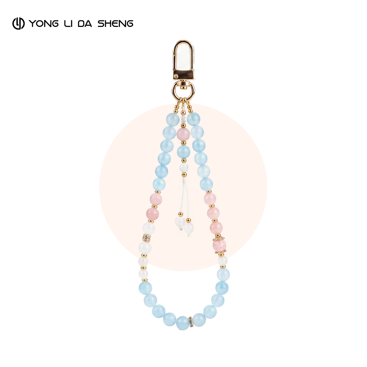 Quartz Cat's-Eye Beaded Phone Wrist Strap