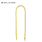 Bright Yellow Polyester Metal Chain Phone Crossbody Strap