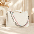 Three‑Layer Pink Beads ＆ Chain Phone Strap