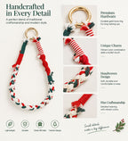 Christmas Braided Cotton Phone Wrist Strap Holiday Bag Key Charm