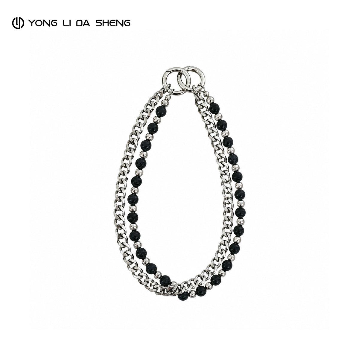 Dual Layer Wrist Phone Strap with Metal Ring Clasp