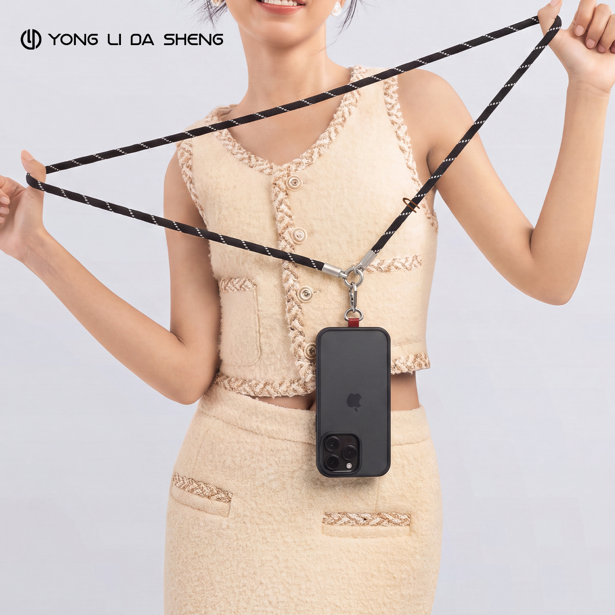 2-in-1 Cotton Braided Phone Strap Set