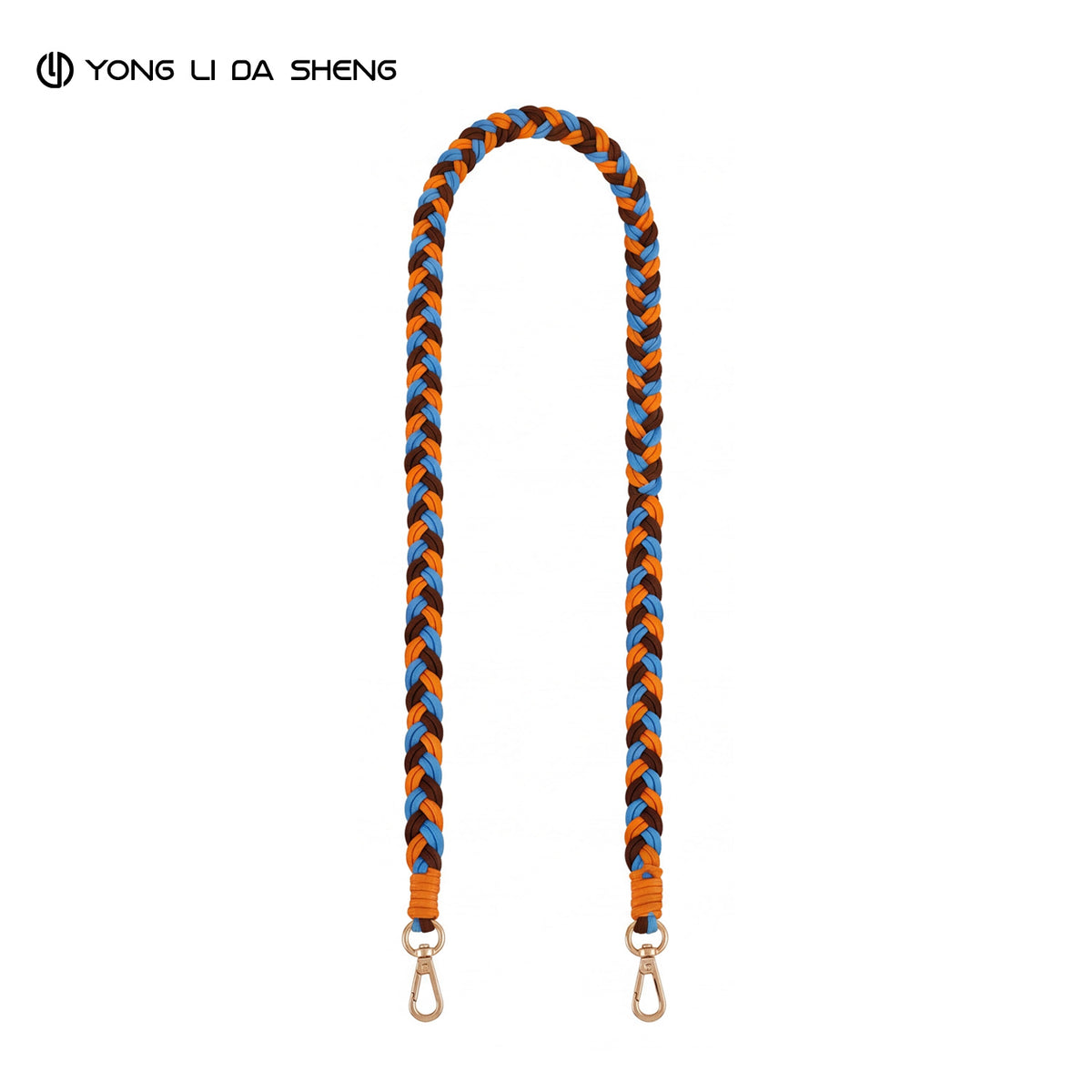 Multicolor Hand Woven Phone Lanyard with Gold Metal