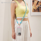 Multicolor Hand Woven Phone Lanyard with Gold Metal