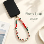 Christmas Braided Cotton Phone Wrist Strap Holiday Bag Key Charm