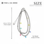 Candy‑Colored Heart Acrylic Bead Key Bag Phone Strap with Star Pendant