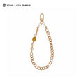 Elegant Gold‑Tone Chain Phone Wrist Strap, Agate Bead Bag Charm