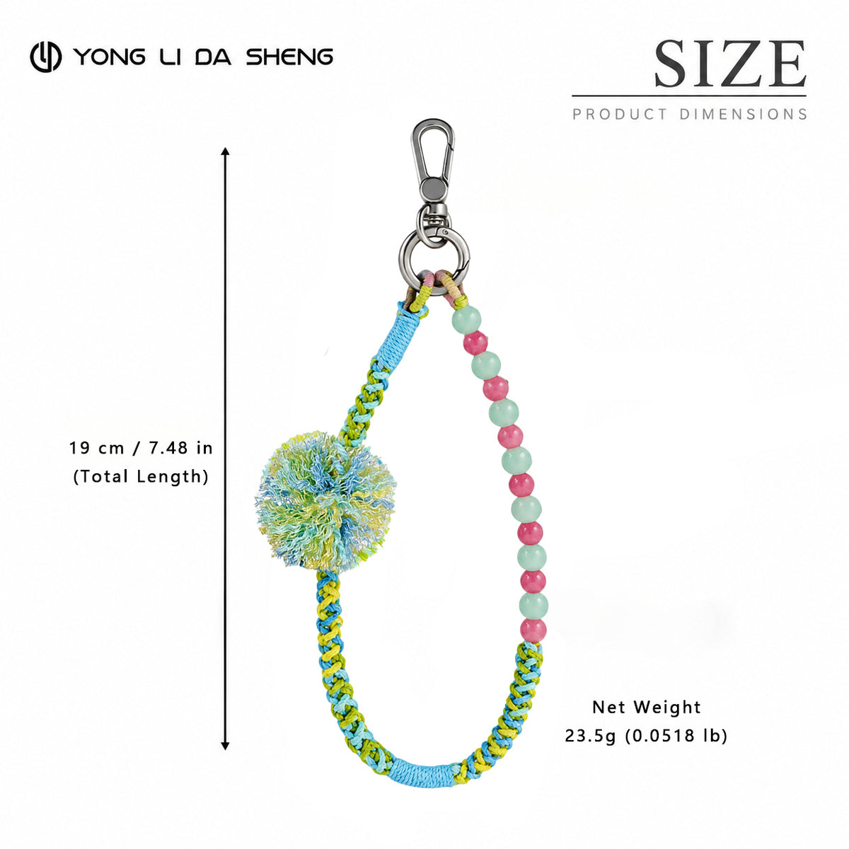 Colorful Braided Phone Straps Bead Wrist Lanyard