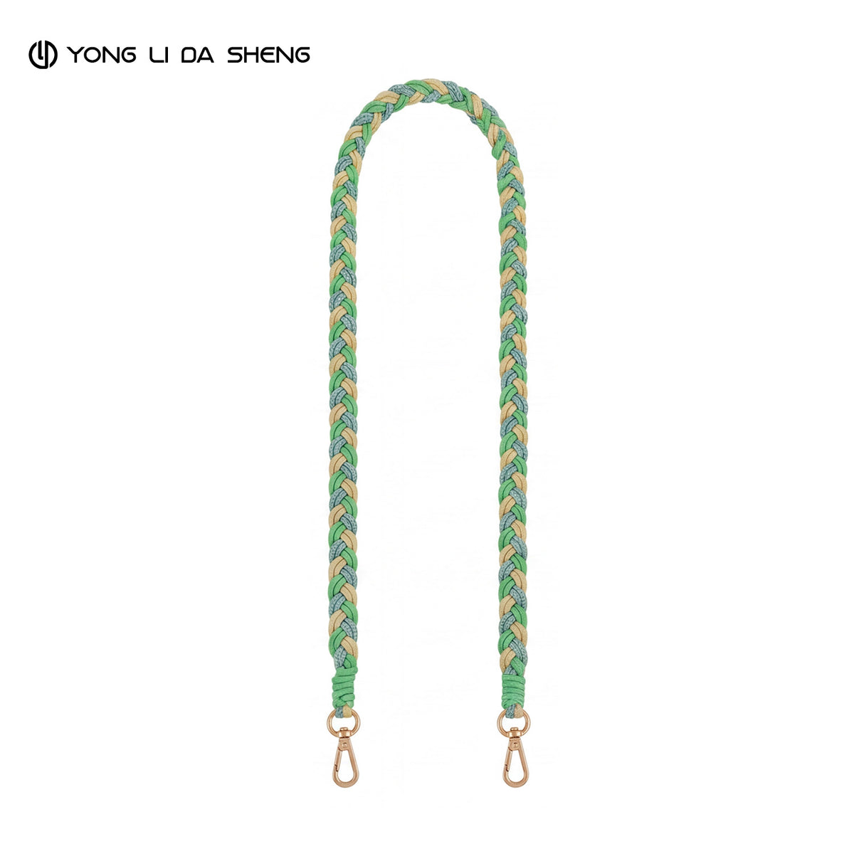 Multicolor Hand Woven Phone Lanyard with Gold Metal