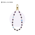 Natural Amethyst & Glass Pearl Beaded Phone Wrist Strap