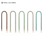 Multicolor Hand Woven Phone Lanyard with Gold Metal