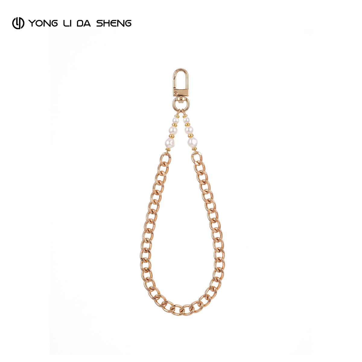 Vintage‑Style Faux Pearl Chain Phone Wrist Strap